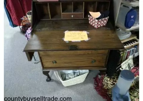 Old Antique desk with club feet